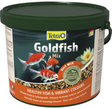 Tetra Pond Goldfish Mix visvoer in emmer met natuurlijke ingrediënten voor goudvissen in de vijver.