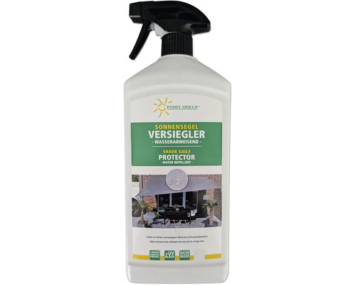 Peddy Shield zonneschermverzegelaar spuitfles voor het impregneren en beschermen tegen water en vlekken van zonneschermen.