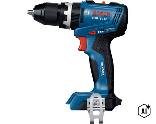 Bosch accu klopboormachine GSB 18V-65 met koolborstelloze motor en KickBack Control functie. (Image AI modified or generated)