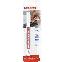 Edding 8046 industriemarker in wit op blisterkaart met directe inkttoevoer en een lijndikte van 1 tot 3 millimeter