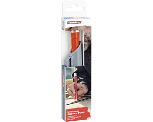 Edding 8890 mechanisch timmermanspotlood in blisterverpakking inclusief houder voor nauwkeurig aftekenen op hout en andere oppervlakken
