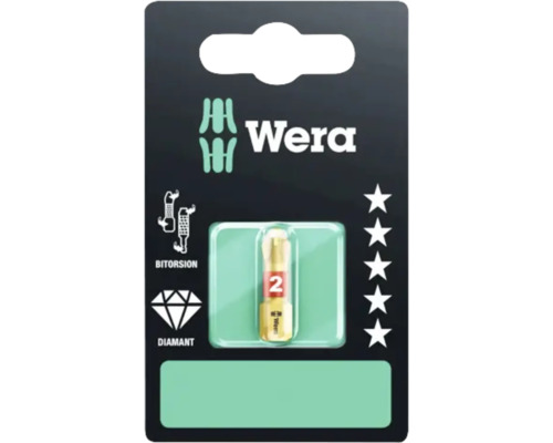 Wera Bitorsion Diamant schroefbit maat 2 in blisterverpakking