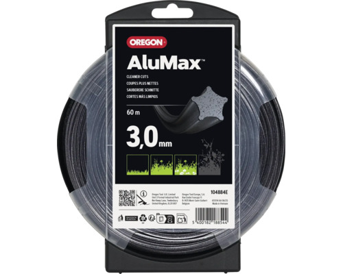 Oregon AluMax maaidraad voor grastrimmers met een diameter van 3,0 millimeter en 60 meter lengte voor schone sneden.
