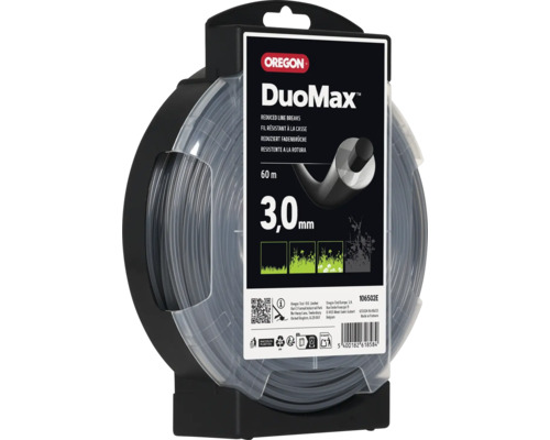 Oregon DuoMax maaidraad voor bosmaaiers, 3,0 millimeter diameter, 60 meter lengte op spoel, breukbestendig voor gras en struikgewas.