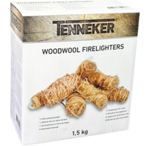 Tenneker houtwol aanmaakblokjes in een verpakking van 1,5 kilogram voor het eenvoudig aansteken van open haarden en barbecues.