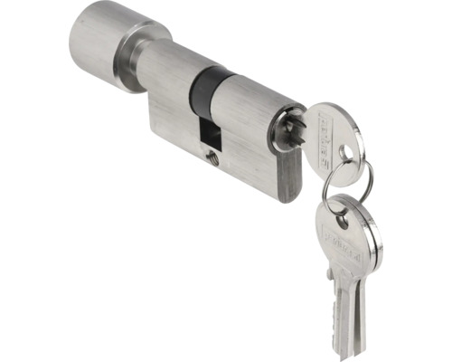 Metalen profielcilinder met knop en twee sleutels voor deurslot