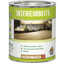 Bus Hornbach interieurbeits voor houtafwerking binnenshuis, 750 milliliter inhoud, watervast en robuust.