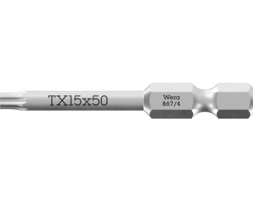 Wera Torx bit TX15 met 50 millimeter lengte voor accuschroefmachine