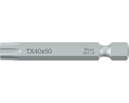 Wera schroefbit TX 40 bij 50 millimeter van staal