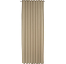 Een ondoorzichtig gordijn met lusophanging voor een decoratieve raamdecoratie.
