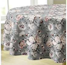 Rond tafelkleed met romantisch bloemenmotief en bloemenprint voor op de eettafel.