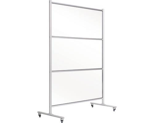 Mobiele scheidingswand met drie panelen en wielen