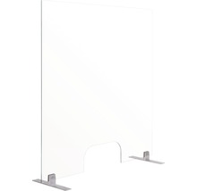 BI-OFFICE Hygiënisch staand baliespatscherm plexiglas 90x90 cm