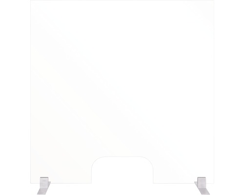 BI-OFFICE Hygiënisch staand baliespatscherm plexiglas 90x90 cm