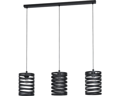 Hanglamp met drie lampen en open lampenkapontwerp