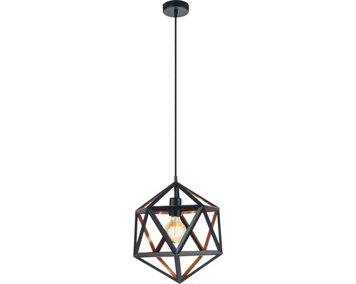 Hanglamp met geometrische lampenkap en gloeilamp