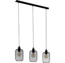 Hanglamp met drie lampen en metalen gaaskappen