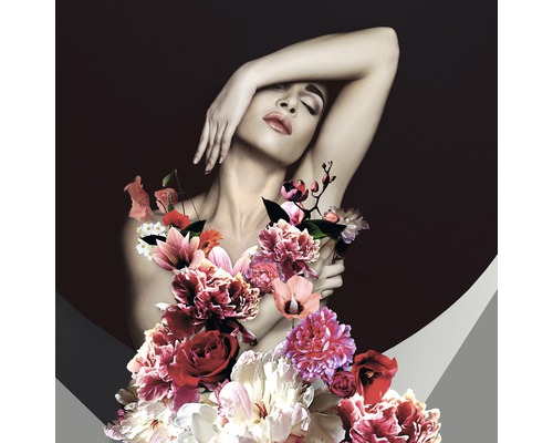 PURE LIVING Schilderij glas Flowerwoman V 30x30 cm