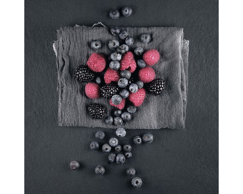 PURE LIVING Schilderij glas Wild Berries 30x30 cm