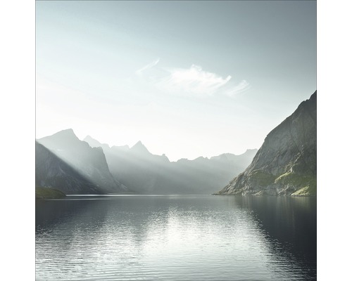 PURE LIVING Schilderij glas Mountain Lake I 30x30 cm