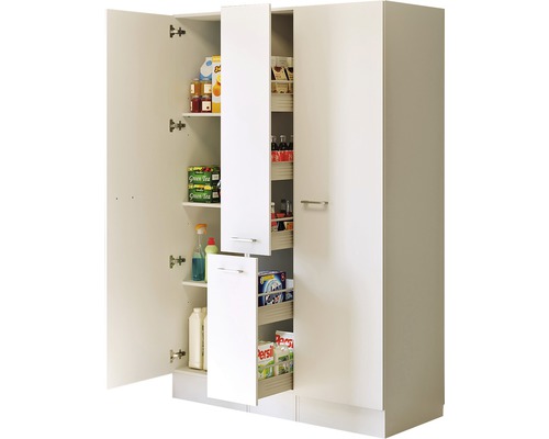 FLEX WELL Hoge kast en apothekerskast Lucca wit mat 130x60 cm