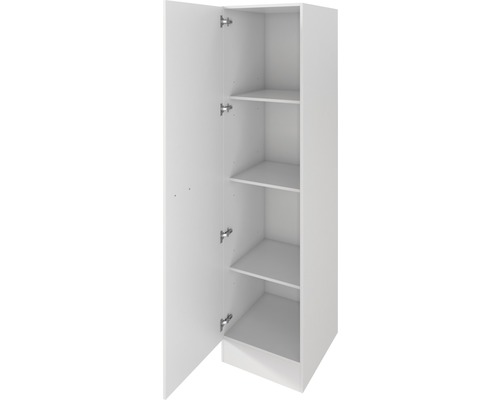 Openstaande hoge kast met planken