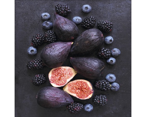 PURE LIVING Schilderij glas Figs And Berries 50x50 cm