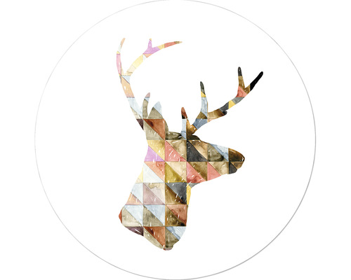 PURE LIVING Schilderij glas Deer I ø 20 cm