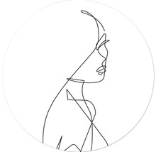 Lijntekening van een vrouwengezicht in profiel