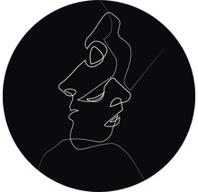 Tekening van een abstracte voorstelling van twee gezichten