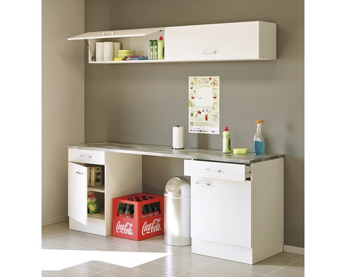 FLEX WELL Keukenblok zonder apparatuur Lucca wit mat 210x60 cm FLEX WELL Keukenblok zonder apparatuur Lucca wit mat 210x60 cm