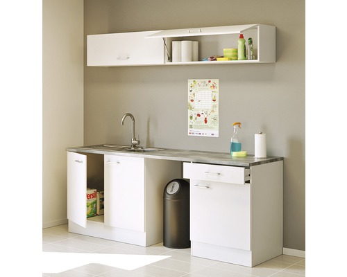 FLEX WELL Keukenblok zonder apparatuur Lucca wit mat 210x60 cm FLEX WELL Keukenblok zonder apparatuur Lucca wit mat 210x60 cm