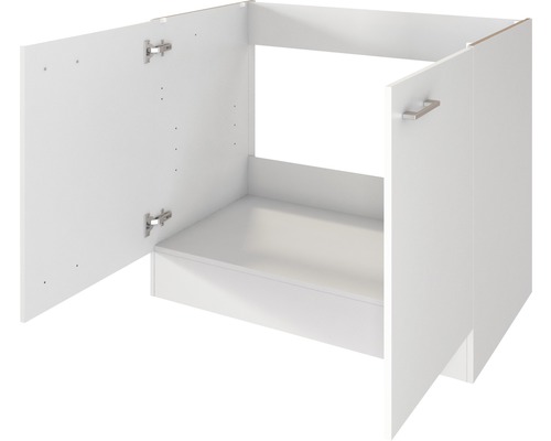 Witte onderkast met twee open deuren