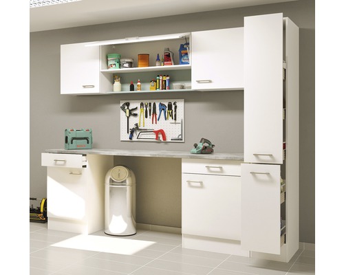 FLEX WELL Werkbank Lucca wit mat 240x60 cm FLEX WELL Werkbank Lucca wit mat 240x60 cm