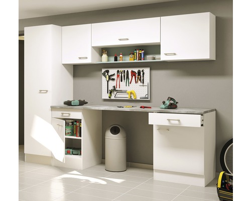 FLEX WELL Werkbank Lucca wit mat 260x60 cm FLEX WELL Werkbank Lucca wit mat 260x60 cm