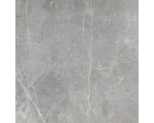 Wand- en vloertegel Discreet grijs 80x80 cm gerectificeerd Grijze tegel met marmerlook
