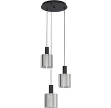 Hanglamp met drie lampen en cilindrische lampenkappen