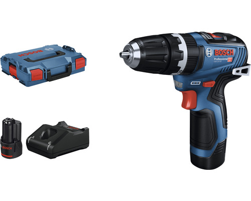 BOSCH Professional Accu klopboor-/schroefmachine GSB 12V-35 (incl. 2 accu's) Bosch accuschroefboormachine set met L-Boxx, accu en oplader