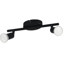 Zwarte plafondlamp met twee spots