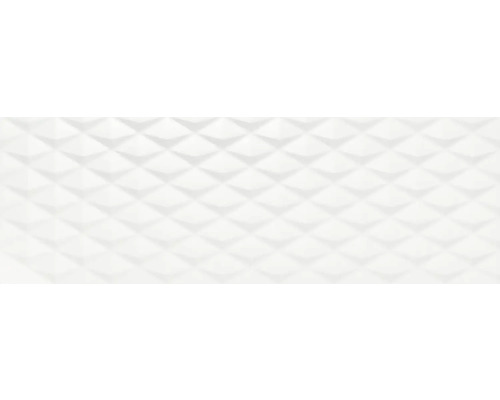 Witte wandtegel met driedimensionaal piramidemotief