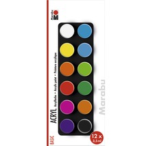 Marabu acrylverfset Basic met twaalf kleuren