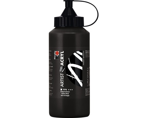 MARABU Artist Acrylverf lampenzwart 974 500 ml Marabu Artist acrylverf in een fles van 500 ml