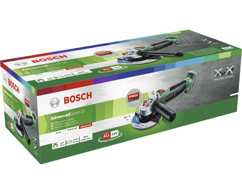 Bosch AdvancedGrind 18 accu haakse slijper in productverpakking