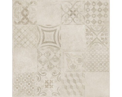 Wand- en Vloertegel Bergamo donkerbeige décor 60x60 cm gerectificeerd