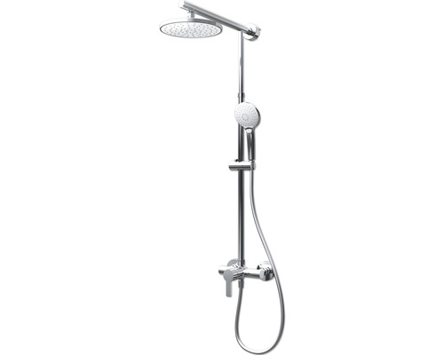 SCHULTE Regendoucheset Douchemaster Classic rond incl. mengkraan chroom wit Douchezuil met hoofd- en handdouche