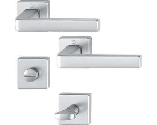 HOPPE Deurkruk paar Dublin op rozet met WC-sluiting aluminium chroom