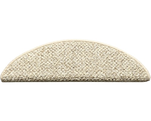 Trapmat Massiv lichtbeige 20x56 cm Halfronde trapmat van textiel