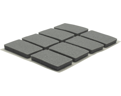 Grijze meubelviltglijders, rechthoekig, 10 stuks