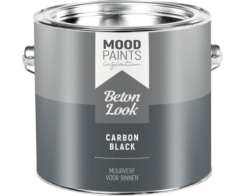 MOODPAINTS Muurverf Betonlook carbon black 2,5 l Muurverf voor binnen met betonlook van Mood Paints