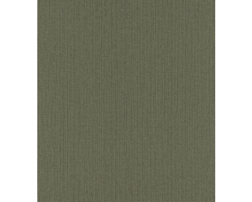 RASCH Vliesbehang 407945 Kimono effen olijf Textielweefsel van dichtbij gefotografeerd